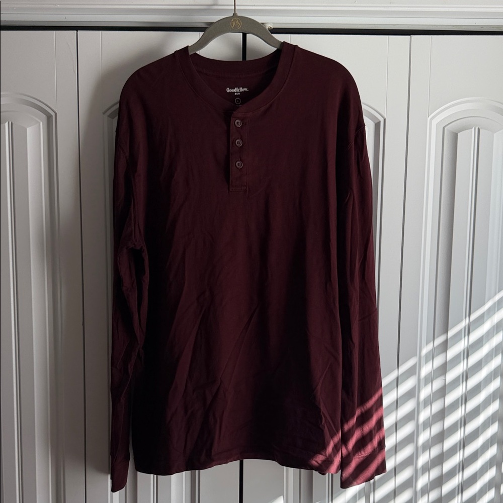 MENS GOODFELLOW & CO LONG SLEEVE HENLEY SHIRT